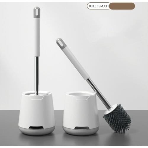 Toilet Brush TPR Floor Cleaning Brush For Toilet Bathroom Accessories Wall Hanging Toilet Cleaning Brush Rubber Head Holder Set
