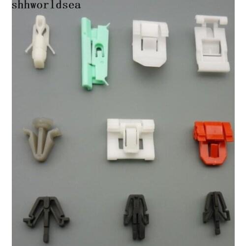 Shhworldsea 100pcs auto fasteners door lock pawl retainer interior trim panel front door window guide bumper fascia clip