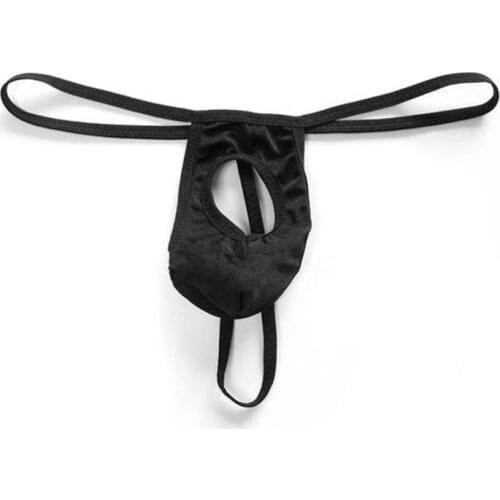 Hot Sale Underwear Sexy G Strings Men Thongs Penis hole Hollow Pouch Low Rise Tanga Hombre Jockstrap Cueca Lingerie