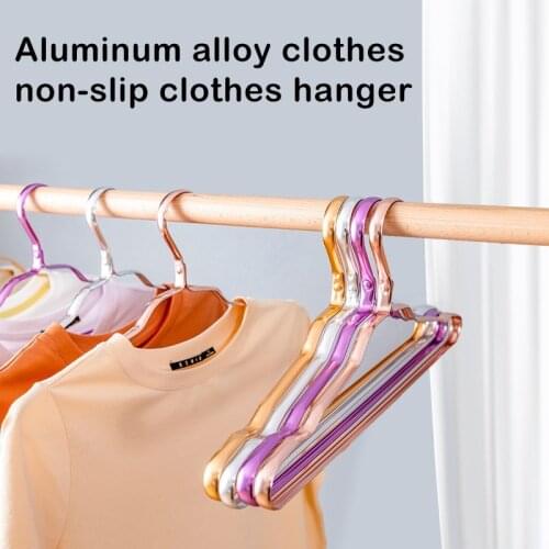 10pcs Clothes rack Aluminium Alloy Coat Hangers Anti-slip Seamless Drying Rack Wardrobe Storage Organizer Chest Clothing hangers