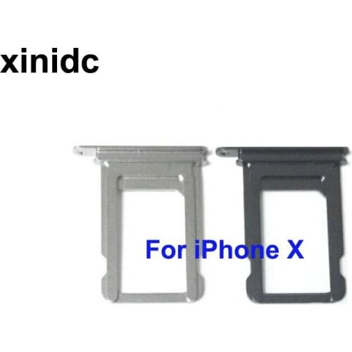 Xinidc 50 pcs SIM Card Tray Holder For iPhone X Silver Grey Sim Tray Holder Repair Parts