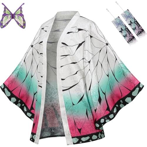 Demon Slayer Kimetsu no Yaiba Kochou Shinobu Kamado Tanjirou Cosplay Jacquard Clock Casual Tomioka Giyuu Agatsuma Kimono Cloak