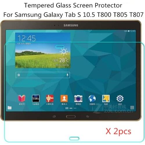 2pcs Premium 0.3mm 9H HD Screen Protector Film For Samsung Galaxy Tab S 10.5 T800 T805 T807 Tablet Protective Tempered Glass