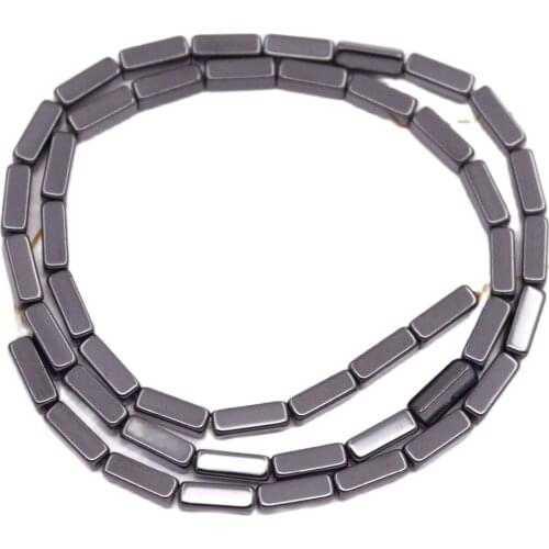 3mmX9mm Rectangle Black Natural Hematite Loose Beads Stone 15.5" Long Strand