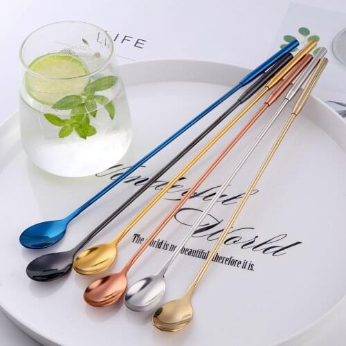 4Pcs Mixing Cocktail Spoons Stainless Steel Teadrop Scoop Long Handle Stirring Spoon Bar Bartender Tool Kitchen Accessories 30cm