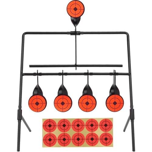5 Targets Hunting Shooting Target With Sticker Self Resetting Spinning Air Gun Rifle Metal Target Set For Sports Entertainment
