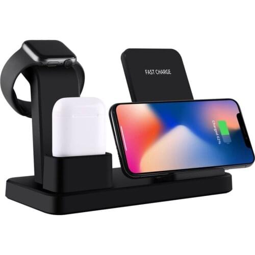3 in 1 QI Wireless Charger Stand for Apple Watch Series AirPods iPhone 11 11Pro X 8 Plus XS Max XR Fast Wireless Charging Base