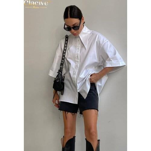 Clacive Short Sleeve Shirts For Women