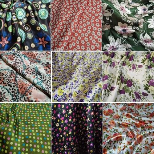 DIY Craft Sewing Fabric Soft Decoration Satin Silky Cloth Glossy Lining Tilda Doll Charmeuse Material Many Pattern