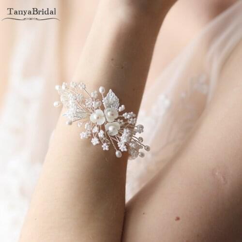 Exquisite Shell Flower Pearl Bride Wrist Band Beauty Bridemaids Wrist Flowers Handmade Real DW003