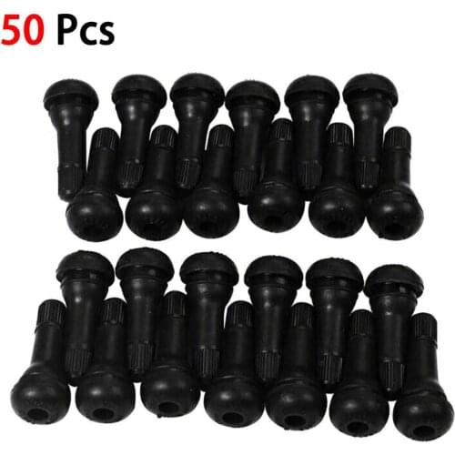 50Pcs TR413 Short Rubber Tubeless Black Snap-In Tyre Tire Valve Stems Drop Shipping