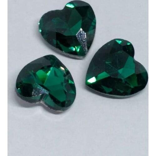 Malachite green Heart Crystal Glass Sewing Pointback Rhinestones DIY Wedding Dress 8mm 10mm 12mm 14mm 16mm 18mm 27mm