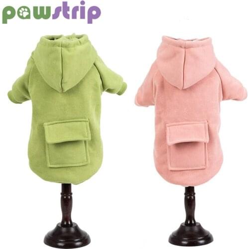 Solid Dog Hoodies Pet Clothes For Small Cat Dogs Autumn Winter Coat Jacket Sweatshirt Chihuahua Pugs French Bulldogs Pet Outfits