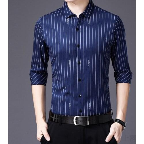 Mens 2021 Spring Autumn Floral Long Sleeve Slim Fit Large Size Top Shirt / High Quality Mens Flower Print Blouses M-7XL