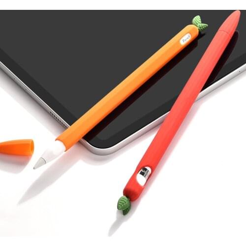Soft Silicone Pencil Cases For Apple Pencil 1 2 For iPad Cute Cartoon Carrot Cover Protective Case Anti-Lost Silicone Nib Cap