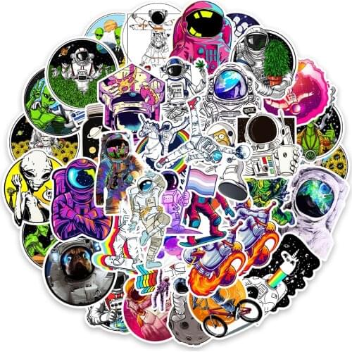 10/50pcs Outer Space Stickers for Laptop Car Motorcycle Skateboard Fridge Luggage Backpack Phone Bike Decal Cool Stickers