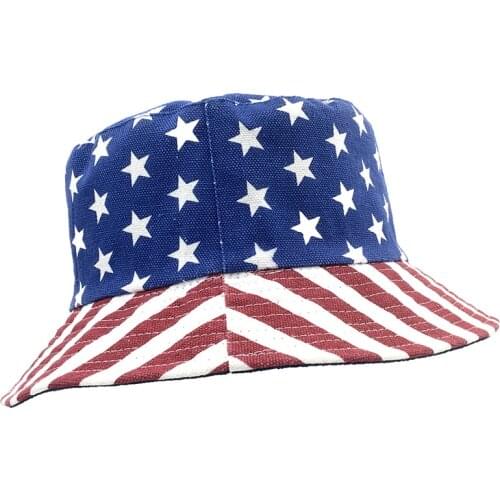 2020 New Unisex Fashion Summer Reversible American flag USA Tree Printed Fisherman Caps Bucket Hats Gorro Pescador Men Women