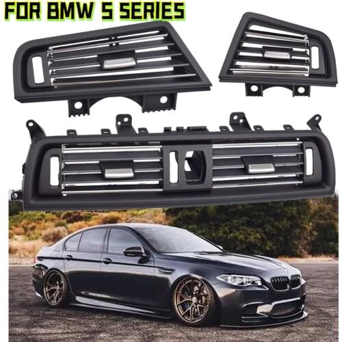 For BMW 5 Series F10 F18 2010-2017 RHD Front Row Wind Air Conditioning Vent Grill Outlet Panel Chrome Plate