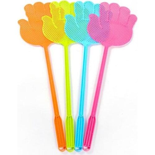 Random Colors Creative Cute Palm Fly Swatter Plastic Fly Swatter Kill Flies Anti-mosquito Shoot Fly Pest Control Swatters