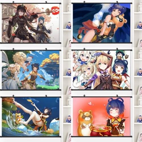 Full Drill Square Diamond Painting Anime Game Genshin Impact Diamond Mosaic Embroidery Cross Stitch Kits Home Decoration