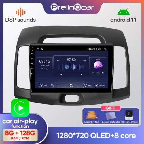 Prelingcar Android10.0 DSP NO 2 din DVD Octa-Core Car Radio Multimedia Video Player GPS Navigation For Hyundai Elantra 2006-2012