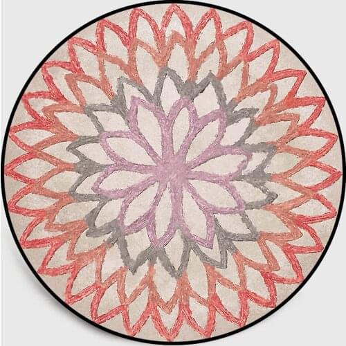 Simple Flowers Nordic Room Carpet Abstract Orange Blue Rug African Room Decoration Geometric Chair Floor Mat alfombra T343