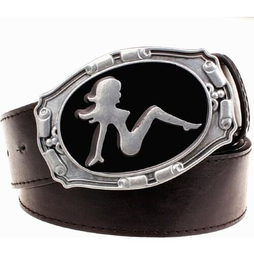 Fashion belt Metal buckle Retro sexy women pattern belts hot girl cowboy style men jeans belt Hip hop Street accessories