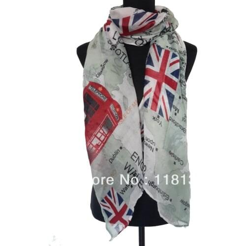 10pcs/lot Fashion London Car Bridge Print Scarf Shawl Wrap 180*110cm, Free Shipping