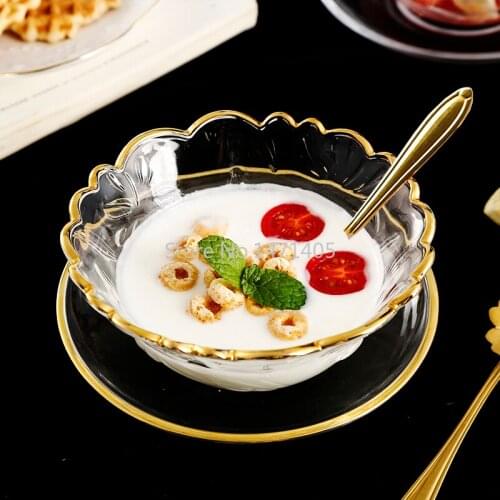 Nordic Phnom Penh Dessert Bowl Tremella Birds Nest Bowl Glass Lace Bowl Household Syrup Bowl Salad Bowl Dessert Bowl Dishes