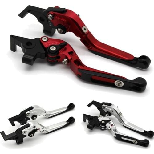With logo Motorcycle Frame Ornamental Foldable Brake Handle Extendable Clutch Lever For KAWASAKI VERSYS 650cc ZZR600 ZX9R ZR750
