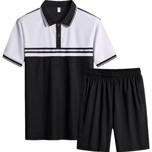 Tracksuit Sets Men Sweat Suit Jogger Set Sport Men Summer Suit Two-piece Fashion Fitness Suit Men Outfit Set T-shirt+Short M-8XL