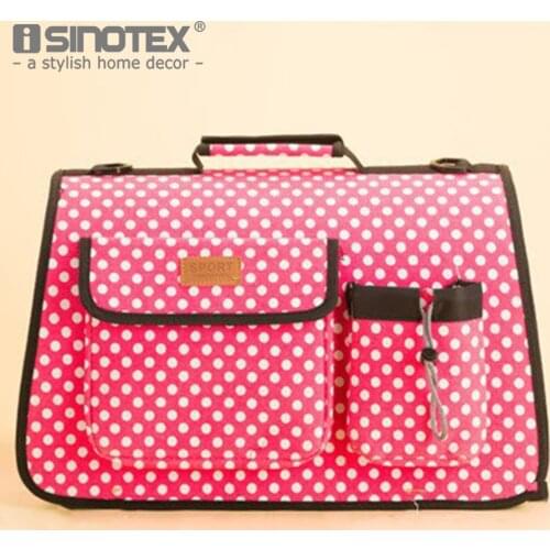 Pet Dog Cat Puppy Carriers Bag Soft-Sided Carriers Pink Purple Dot Pink Blue Striped Breathable Foldable Portable 2 Sizes 1 PCS