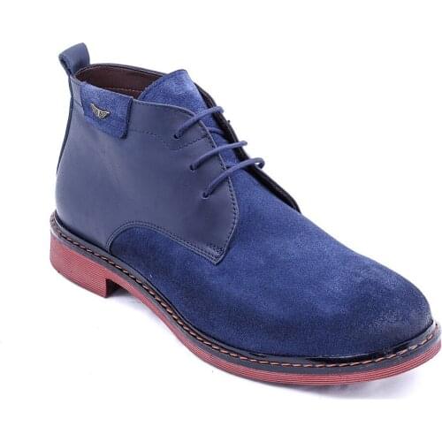 Navy Blue Suede Boots Wessi