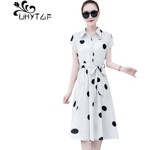 Летние платья в горошек UHYTGF China At AliExpress