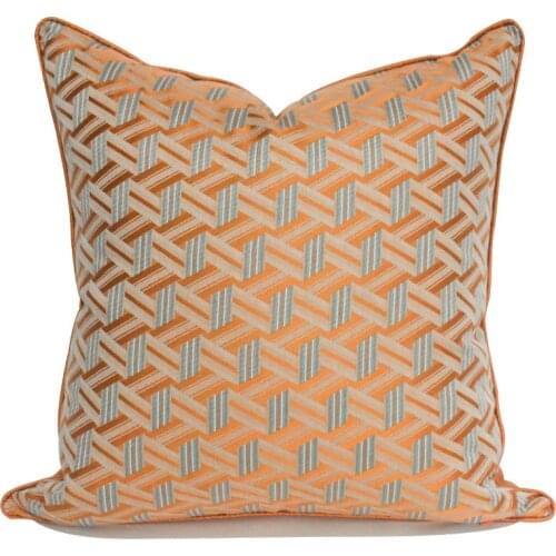 Orange Cushion Cover 50x50 Model Room Soft Designer Geometric Cushion Cover Sofa Pillowcase Home DecoModern Pillow Cover 45x45