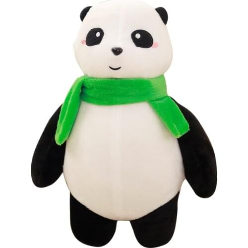 1pc 35cm Cute Cartoon Panda with Scarf Plush Toy Stuffed Animal Baby Doll Soft Doll Kawaii Birthday Gift for Kids Children