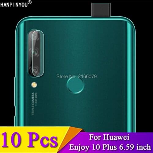 10 Pcs/Lot For Huawei Enjoy 10 Plus 6.59" Clear Rear Back Camera Lens Protective Protector Cover Soft Tempered Glass Film Guard