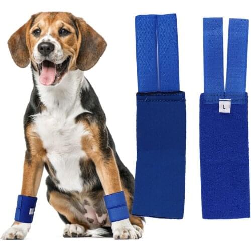 2PCS/Set Dog Grooming Supplies Blue Polyester Cotton Pet Wrist Guard Knee Protector Surgical Injury Front Leg Rehabilitation