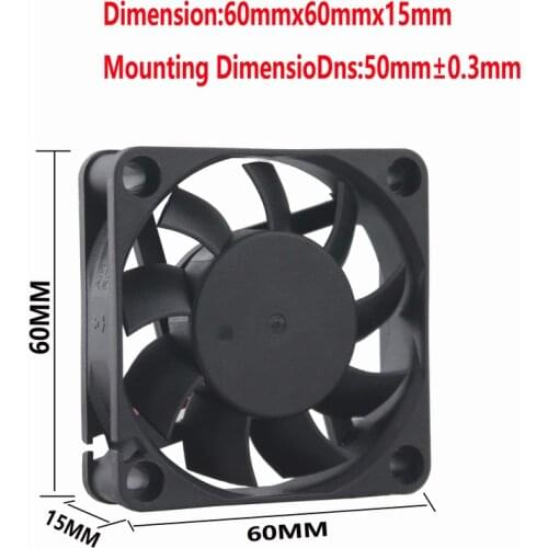 200 Pcs Gdstime 60mm x 15mm DC 5V Brushless PC CPU Cooling Fan 60x60x15mm 6015 Motor Cooler Radiator 6cm 2Pin