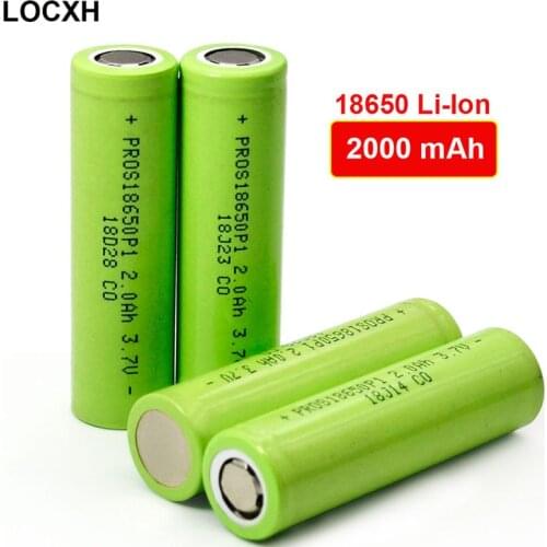 2021 Original LOCXH18650 2000mah 3.7 V 2000 Mah 18650 Lithium Rechargeable Battery for Flashlight Batteries