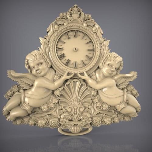 3D Model Relief for CNC Router 3D Printer Artcam Aspire Digital File in STL format Clock _59