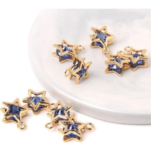 5PCS/SET Star Shape Pendant Crystal Quartzs Brilliant Reiki Exquisite Jewelry DIY Handmade For Necklace Earrings Bracelets Charm