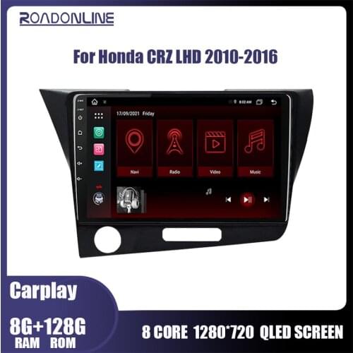 Roadonline Car Multimedia Player For Honda CRZ CR-Z Stereo Auto Radio Android 10 Octa Core 6G+128G