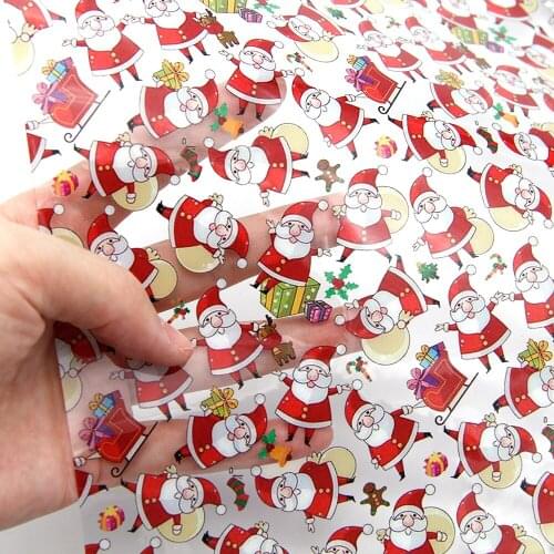 David accessories 20*33cm Christmas UV Print Faux Synthetic Leather For Bow-knot bags Wallet Phone Cover DIY,1Yc11571