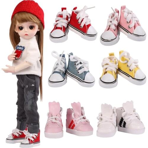 UCanaan 1/6 BJD Doll Accessories 1 Pair Of Canvas Shoes 5CM Fir For 30CM BJD Dolls Boots Toys Accessories