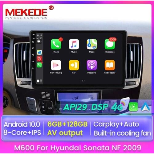 6+128 Android 10.0 NO DVD 2 Din Car Radio Multimedia Video Player Navigation GPS for Hyundai Sonata NF 2009 WIFI Auto Stereo DSP