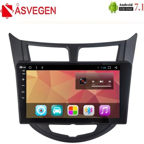 Asvegen 10.2'' Android 7.1 Quad Core Car Auto GPS Navigation Stereo Radio Multimedia DVD Player For Hyundai Solaris Verna 2010