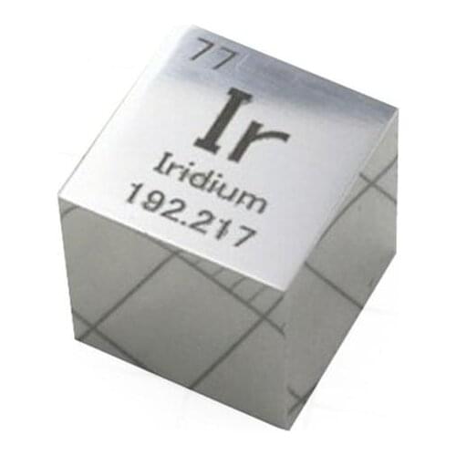 Free shipping iridium 10mm metal cube periodic element ingot 99.95% pure mirror polished Ir element periodic table pellet