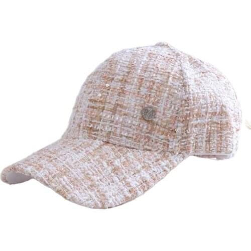 2021 Baseball Caps Plaid Luxury New Women Letter M Baseball Caps for Female Adjustable Hip Hop Fashion Shiny Hats