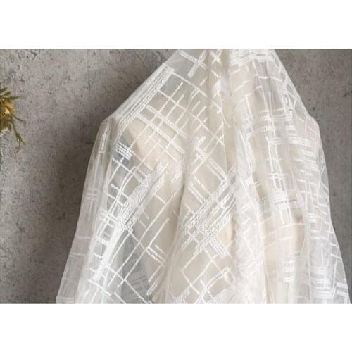 Bling Sequined Mesh Gauze Tulle Fabric Sewing For DIY Dress Shirt Skirt Embroidery Tassels Lace Cloth Material Accessory
